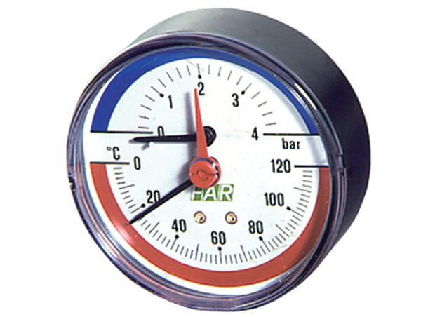 Thermomanomètre Ø 80 mm connexion arrière FAR 2550 P10